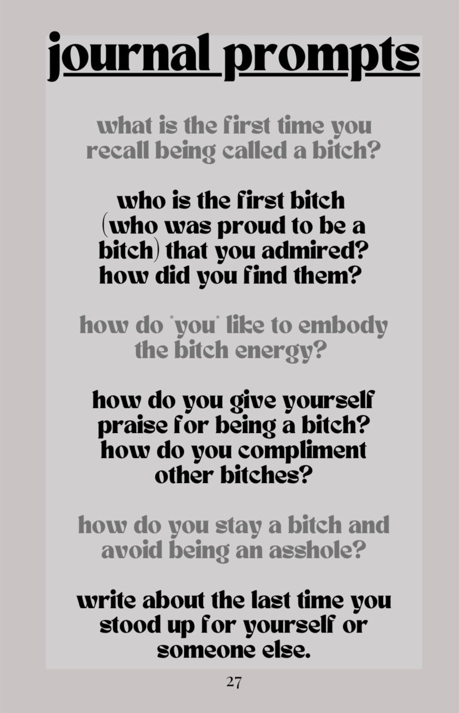 PRINT COPY journal for b-tches (digest size - 5.5 x 8.5 inches)