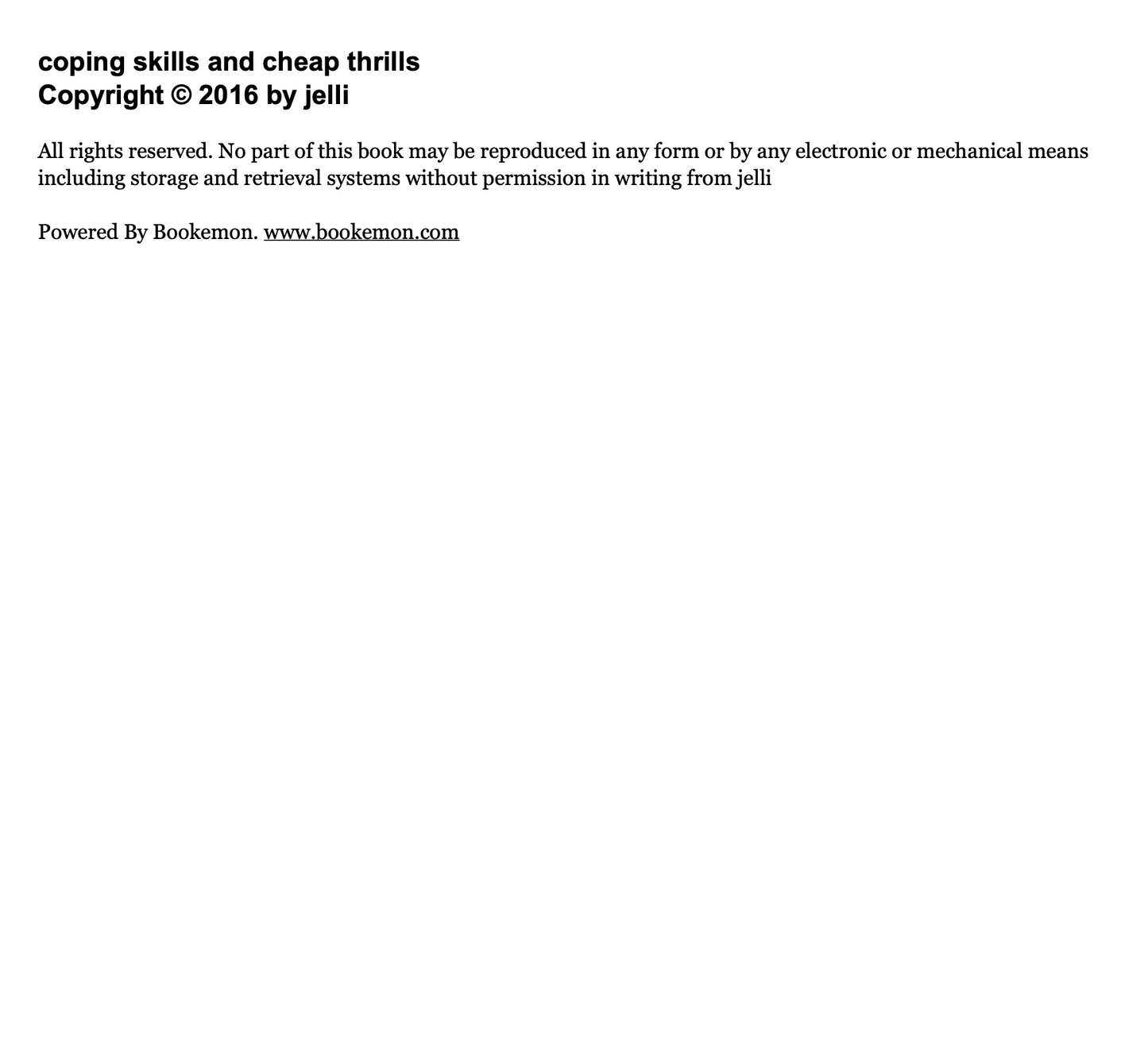 POETRY ZINE (pdf) "coping skills and cheap thrills" E-book