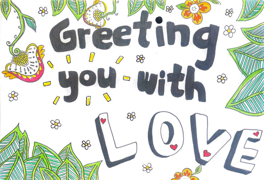 5x7 "Greeting you with LOVE" Postcard (1 card)